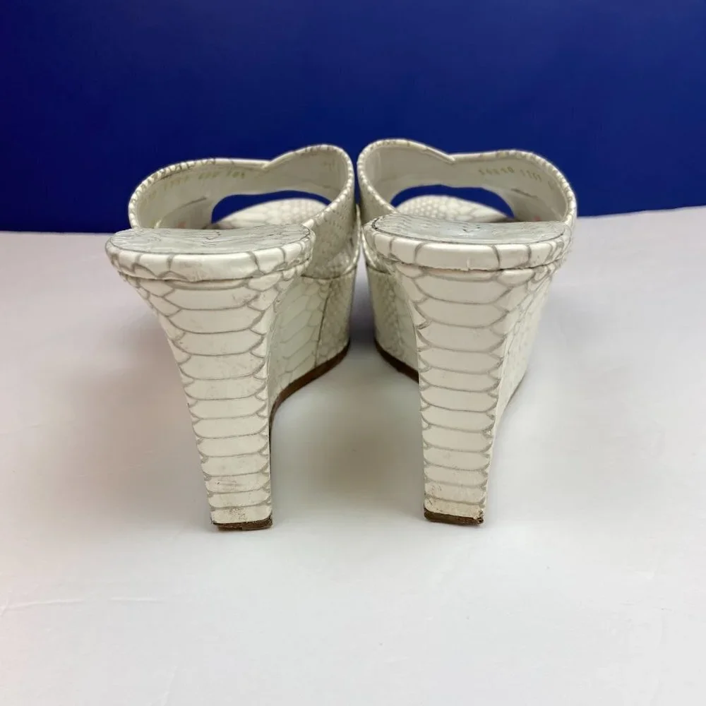 CASADEI White Snake  Wedge Platform Sz  EU 38.5